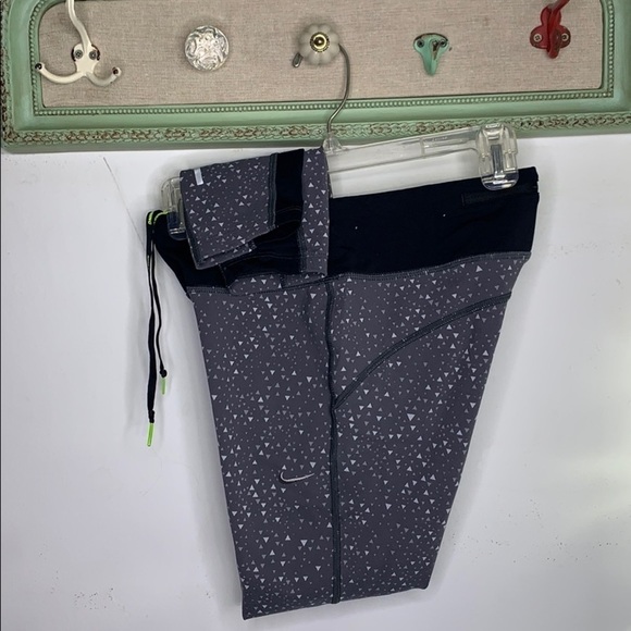 Nike Running Dri-Fit Triangle Print Leggings grey stone small women’s pants - Picture 8 of 8
